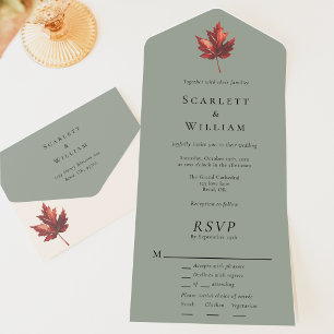Invitation Tout En Un Mariage RSVP de l'arbre RSVP minima simple