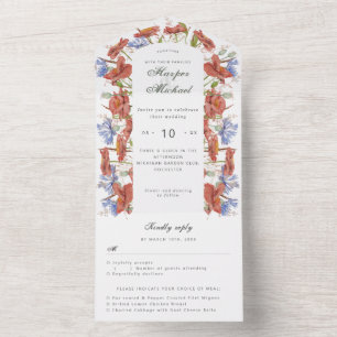 Invitation Tout En Un Mariage rsvp rsvp fleur sauvage aquarelle