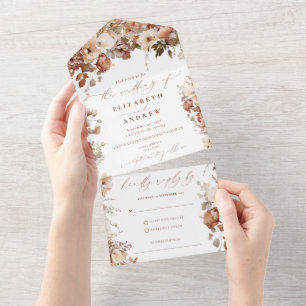 Invitation Tout En Un Mariage Rustique Boho Garden Flowers