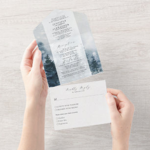 Invitation Tout En Un Mariage Rustique Chic Tout En Un