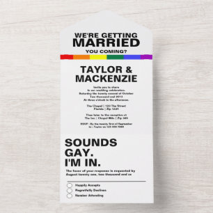 Invitation Tout En Un Mariage Sons Gay Amusement Arc-en-ciel Fierté