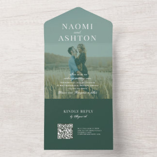 Invitation Tout En Un Mariage superposition brossé tout en une invitatio