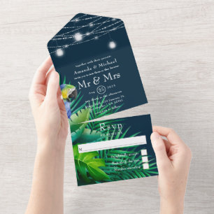 Invitation Tout En Un Mariage tropical rustique