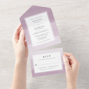 Invitation Tout En Un Mariage violet moderne