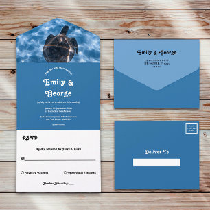 Invitation Tout En Un Marine bleu sous-marin Tortue aquatique Plage Mari