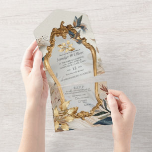 Invitation Tout En Un Mélange bohème de couleurs et de fleurs