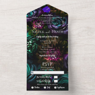 Invitation Tout En Un Merveilleux Monde Sombre Fleurs Florales Glamourie