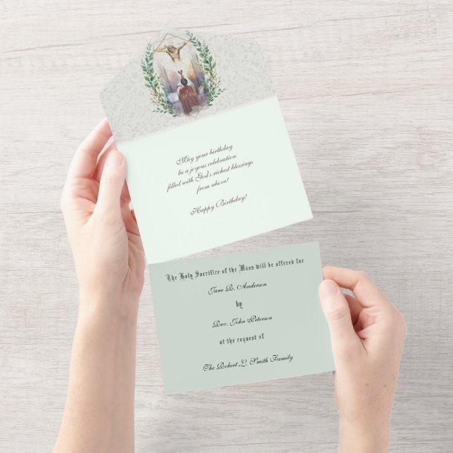 Invitation Tout En Un Messe Religieuse Catholique Offrant Vierge Marie T (Déchirure)