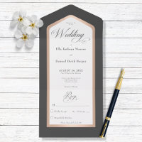 Minimal Black & White Rose Gold Modern No Dinner