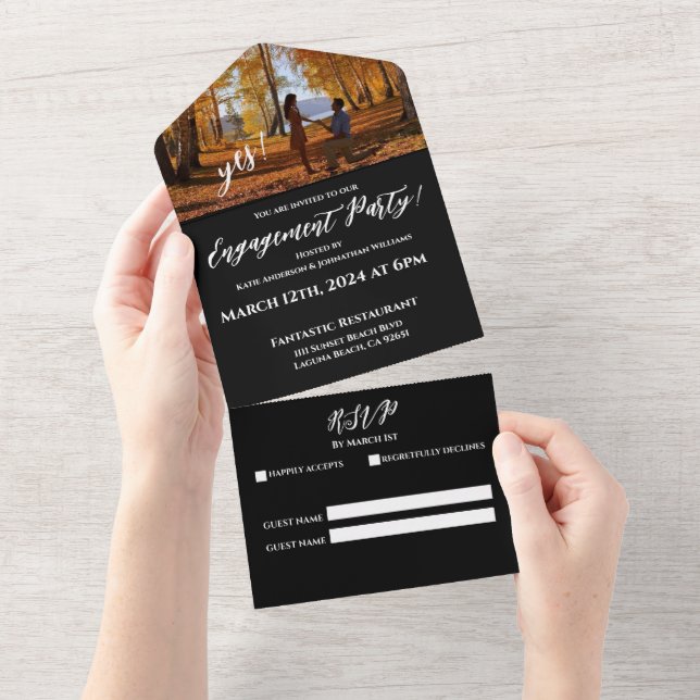 Invitation Tout En Un Mission-Photo-Autumn Lake Contexte- (Déchirure)