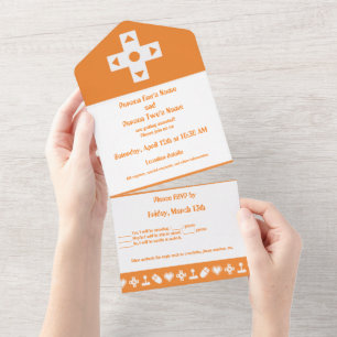 Invitation Tout En Un Mode multijoueur en orange