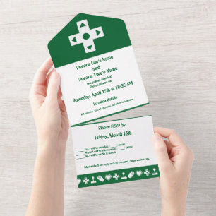 Invitation Tout En Un Mode multijoueur en vert