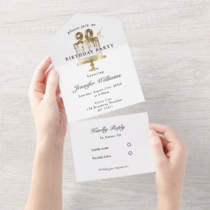 Invitation Tout En Un Moderne, élégant 90. le tout dans une seule invita