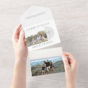 Invitation Tout En Un Moderne minimaliste Noël Salutations Arch Photo