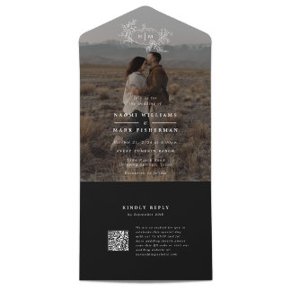 Invitation Tout En Un Monogramme de Mariage photo Vins citrouilles avec 