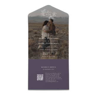 Invitation Tout En Un Monogramme de Mariage photo Vins citrouilles avec