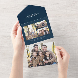 Invitation Tout En Un Monographie de la marine de fête collage photo