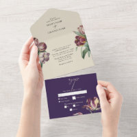 Moody Watercolor Purple Tulips Mariage