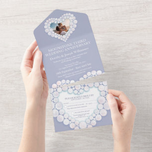 Invitation Tout En Un Moonstone mariage anniversaire 3 ans fête