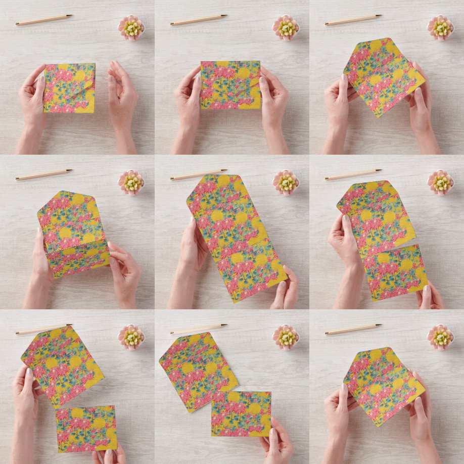 Invitation Tout En Un Motif floral coloré sur tout l'impression tablier