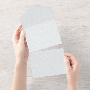 Invitation Tout En Un Motif floral géométrique gris clair