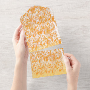 Invitation Tout En Un Motif textile présentant un gol et un orange vibra