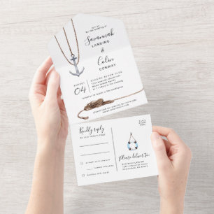 Invitation Tout En Un Nautical Beach Destination Mariage 