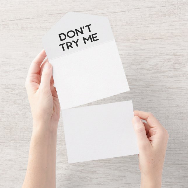 Invitation Tout En Un Ne m'essayez pas de papier tissulaire (Déchirure)