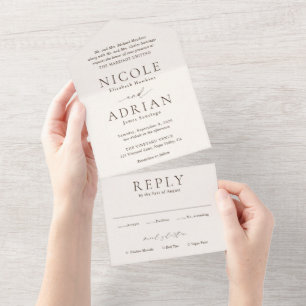Invitation Tout En Un Nicole Ivory Mariage élégant