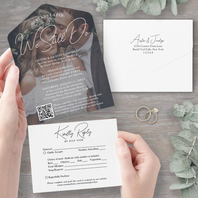 Invitation Tout En Un N'IMPORTE QUEL Anniversaire Photo Parti & QR Code  (Créateur téléchargé)