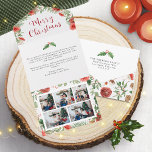 Invitation Tout En Un Noël botanique tout en un<br><div class="desc">Noël Botanique Tout En Une Carte. Partagez vos souvenirs préférés avec style grâce à la carte de collage photo tout-en-un Send and Seal Joyeux Noël de la Collection Botanique d'Aquarelle Red Holiday. Avec un espace pour cinq photos et un design botanique magnifique, cette carte combine la touche personnelle des moments...</div>