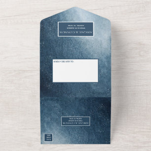 Invitation Tout En Un Nuit Sky Stars Marine Bleu Blanc