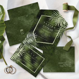 Invitation Tout En Un Oasis de la feuille de palmier en feuille d'olive