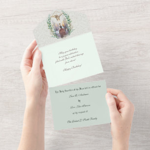Invitation Tout En Un Offrande de messe catholique religieuse Vierge Mar