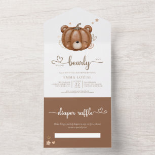 Invitation Tout En Un On peut attendre un petit Baby shower Citrouille