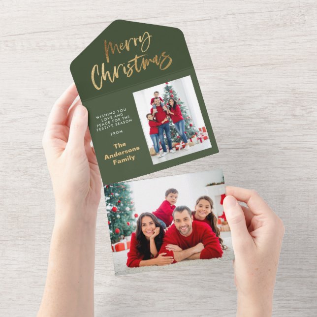 Invitation Tout En Un or joyeux noël étoiles vacances photo (Déchirure)