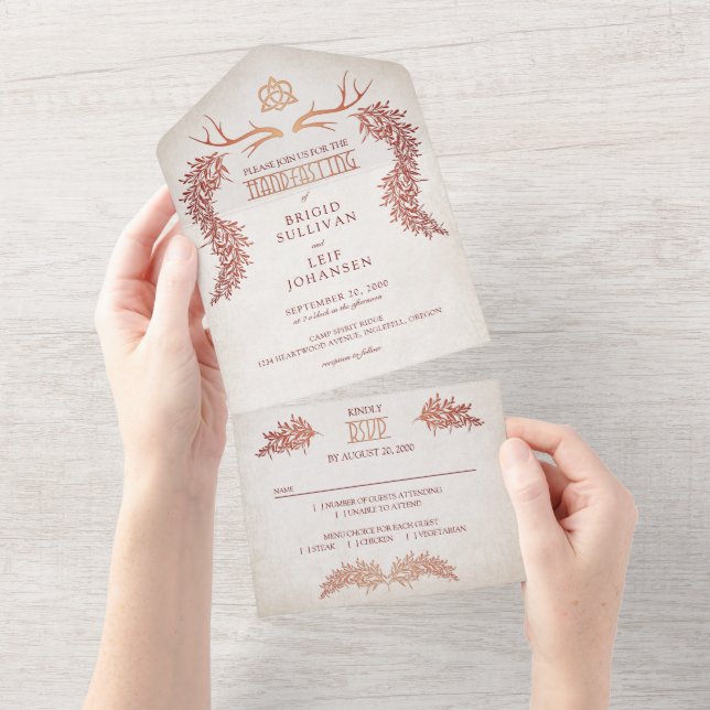 Invitation Tout En Un Pagan Handfasting Mariage (Déchirure)