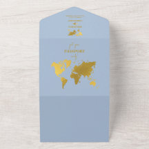Passeport Mariage Destination Monde Bleu Poussiére
