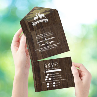 Invitation Tout En Un Pays Rustique La chasse est sur le Mariage de camo