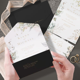 Invitation Tout En Un Pearl Blush Floral Elegance Mariage ID989