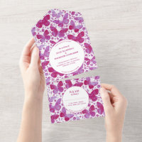 Peinture à papillon Magenta rose moderne