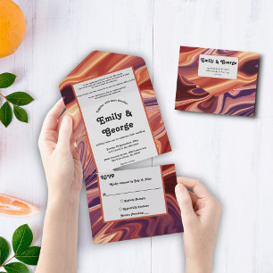 Invitation Tout En Un Peinture Abstraite à l'huile de lave moderne Maria