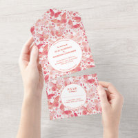 Peinture papillon rose corail moderne