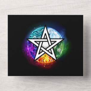 Invitation Tout En Un pentagramme du Wiccan