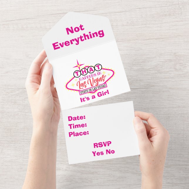 Invitation Tout En Un Personnalisé C'est une fille Las Vegas (Déchirure)