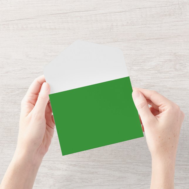 Invitation tout-en-un personnalisée vert forêt et  (Ouverture)