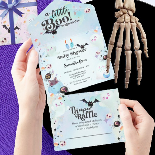 Invitation Tout En Un Petit Boo Baby Baby shower garçon (Créateur téléchargé)