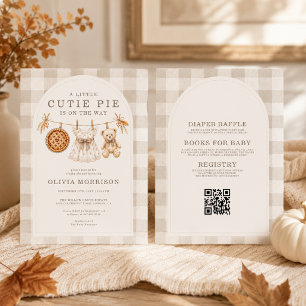 Invitation Tout en Un Petit Chouette Gâteau Automnal Baby Sho