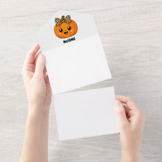Invitation Tout En Un Petit Citrouille Orange Mignon Halloween Personnal