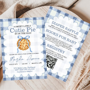 Invitation Tout En Un Petit Gâteau Arc-En-Ciel Gingham Automn